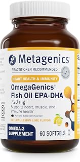 Metagenics OmegaGenics Fish Oil EPA-DHA 720 mg - Omega-3 Fish Oil Supplement - High Potency - for Heart Health, Musculoskeletal Health & Immune System Health* - with DHA & EPA - 60 Softgels