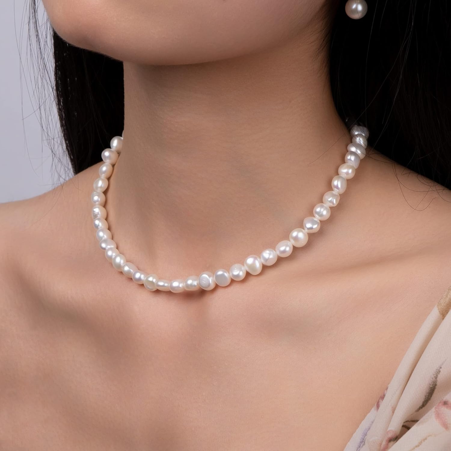 925 Sterling Silver Dainty Freshwater Cultured Pearl Choker Necklace White Genuine Real Pearl Charm Necklaces Jewelry Gifts for Her - Image 5