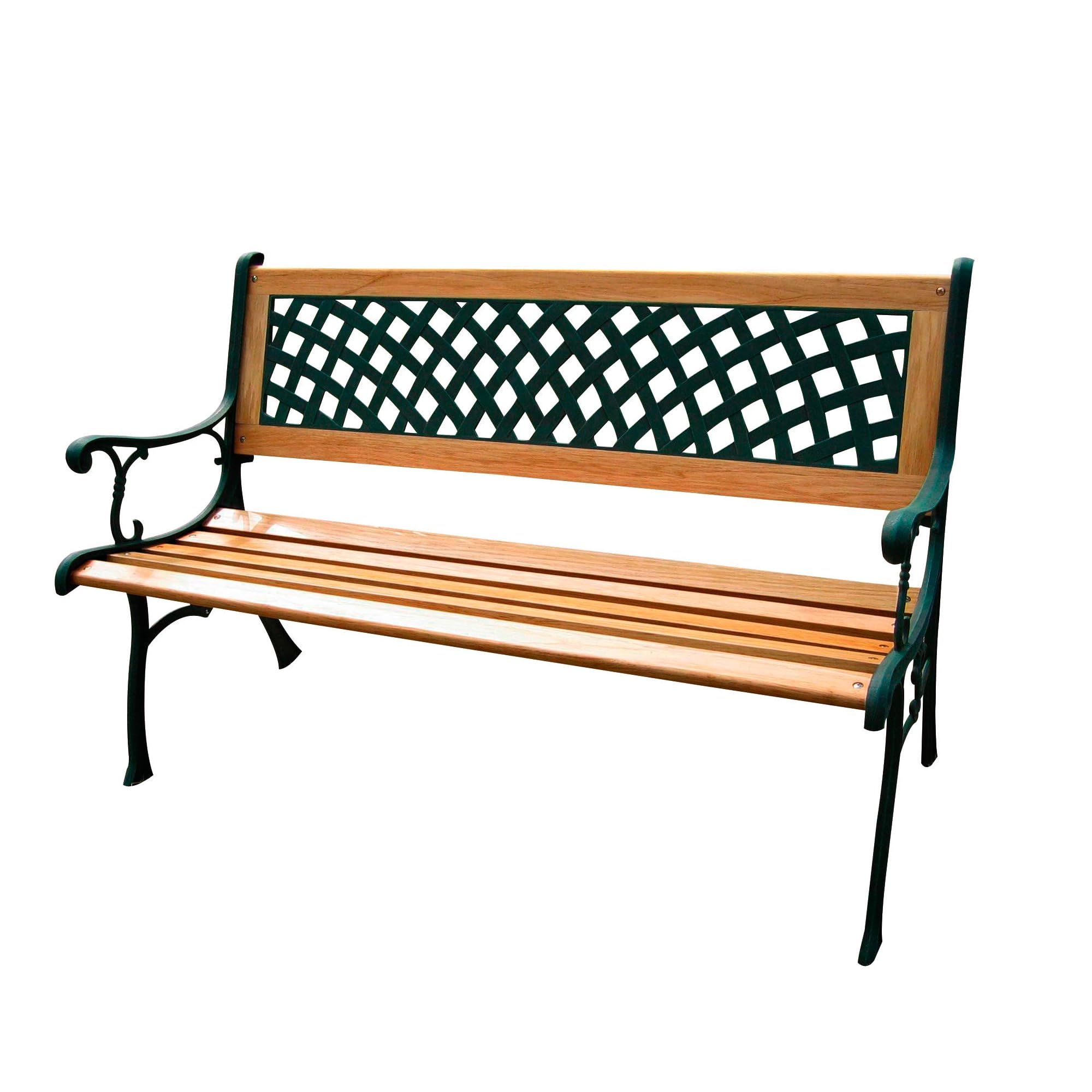 Panchina da giardino ROMBO in legno, ghisa ed ABS - 4