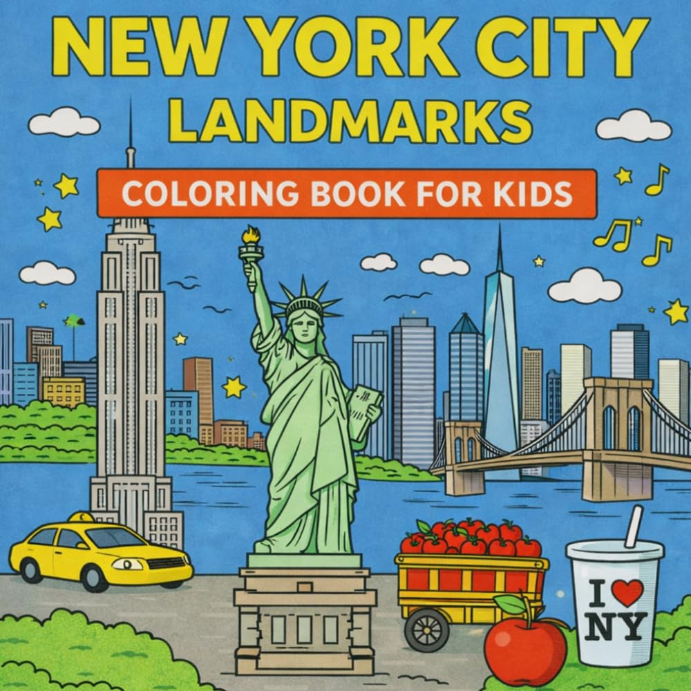 New York City Landmarks Coloring Book for Kids: Color the most famous landmarks of New York City! (City Landmark Series - Kids Coloring Books)
