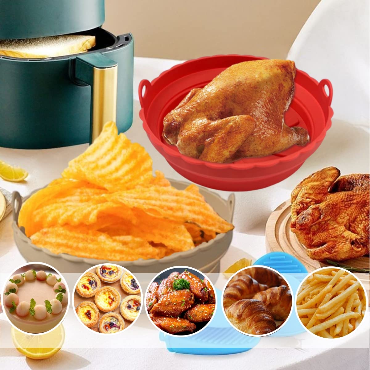 3 Pcs Silicona Para Freidora De Aire Accesorios Silicon Para Air Fryer
