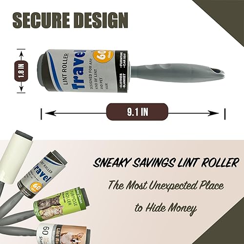 Miniatura 5 de Rodillo de pelusa para desvío de dinero seguro para pelo de mascotas, pegajoso, removedor para sofá, ropa, muebles y alfombras. Removedor de pelo de