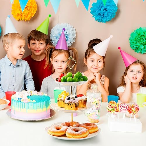 Miniatura 6 de Soporte de cerámica para cupcakes de 3 niveles, bandeja escalonada blanca para cupcakes, soporte de servicio de 3 niveles para fiesta de té,