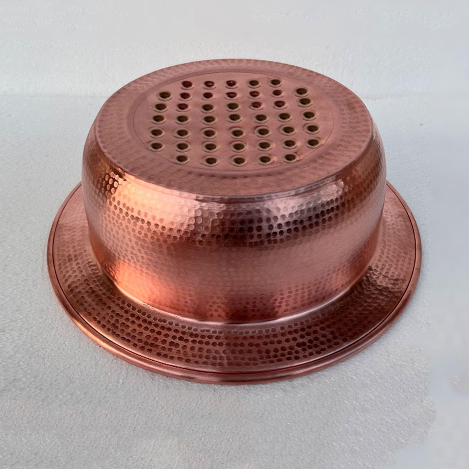 Vaschetta per Pediluvio in Rame, 40 Cm, Portatile, con Rilievi Massaggianti, Ideale per La Spa Domestica, Il Campeggio, Il Lavaggio del Viso E Il Pediluvio, Versatile per Flat Bottom