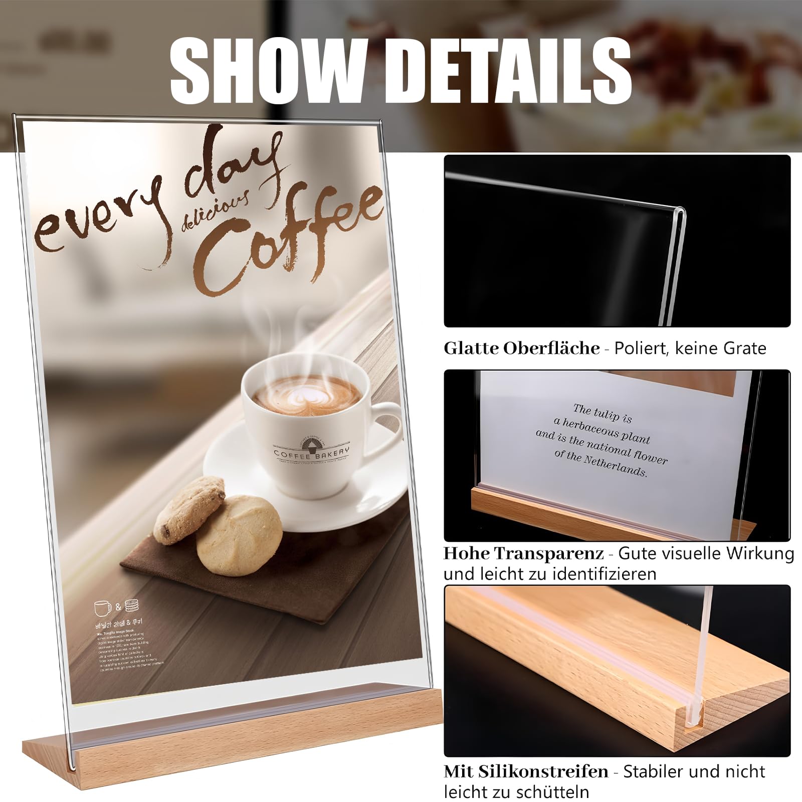 Zasvec Présentoir De Table A4 2 Pièces Présentoir A4 Présentoir De Menu De Table Supports De Panneau En Acrylique A4 Présentoir De Table En Acrylique Porte Affiche A4 Pour Restaurant, Mariage