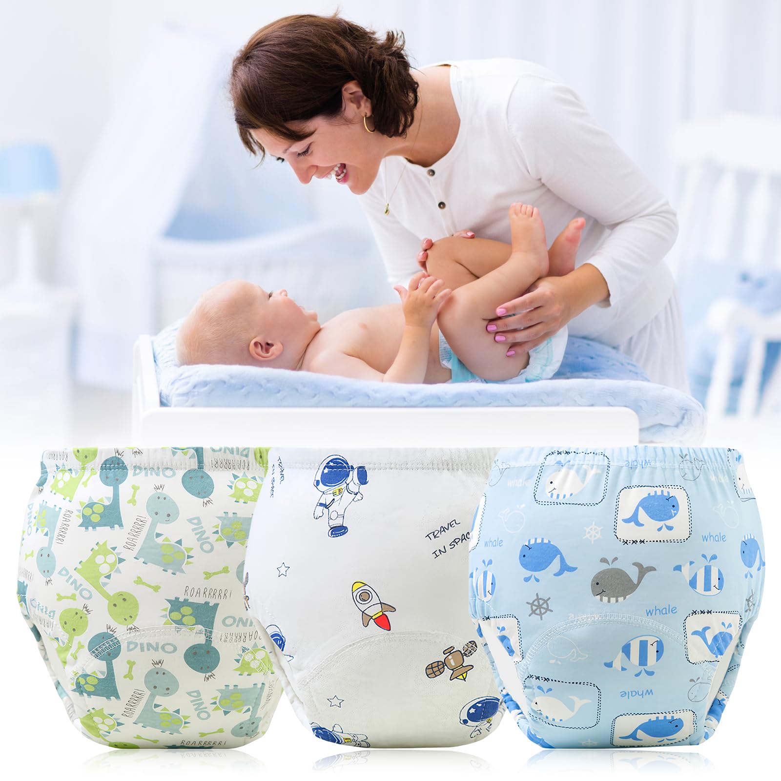 volumoon 6 Stück Baby Trainingshosen Töpfchen, Trainerhosen Kleinkinder, trainingsunterhose Kinder, Waschbare Trainingshose Jungen und Mädchen 2-6 Jahre, 100% Baumwolle Atmungsaktiv (110,13kg-20kg)