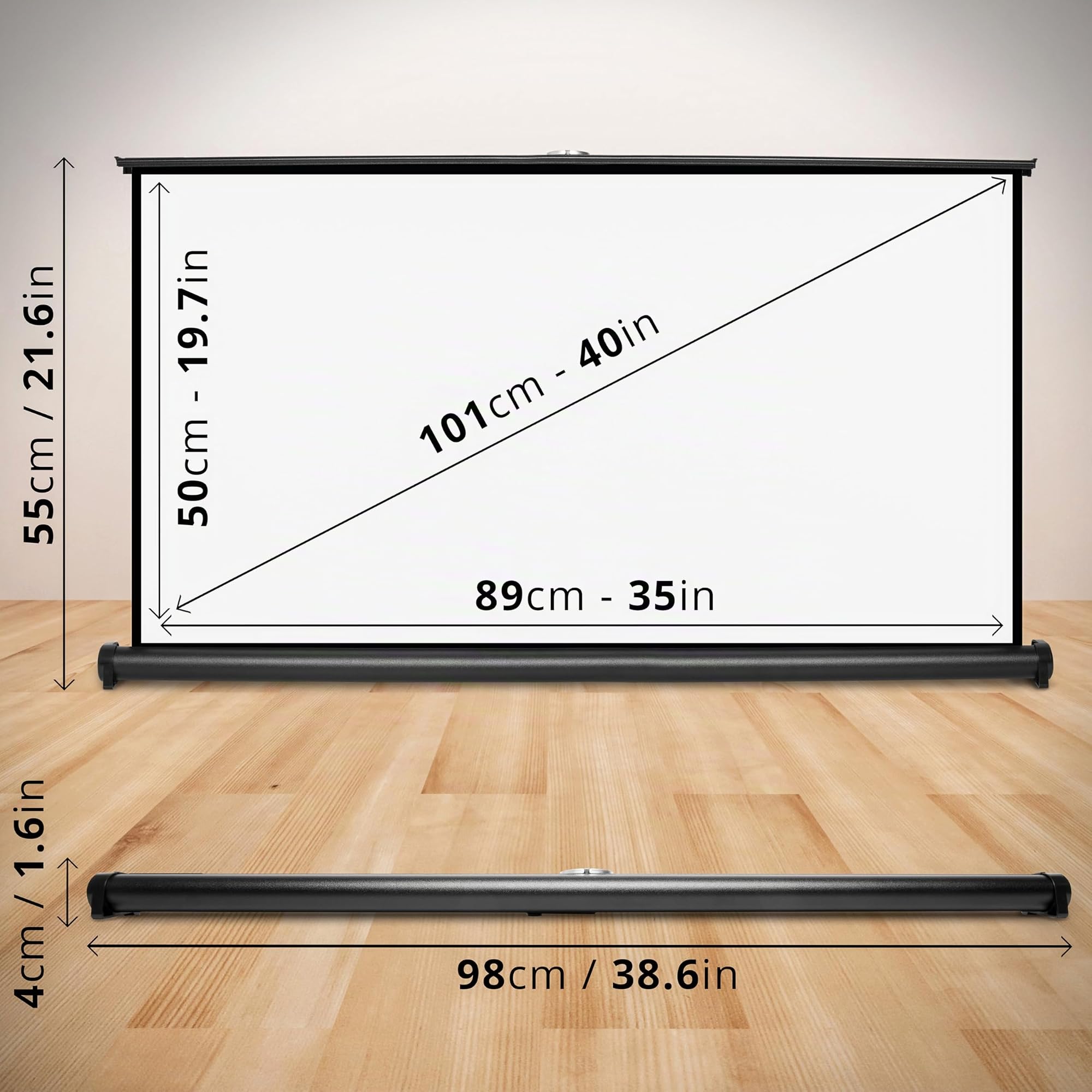 Duronic DPS40 16/9 Ecran de Projection TV Home Cinema 40 Pouces