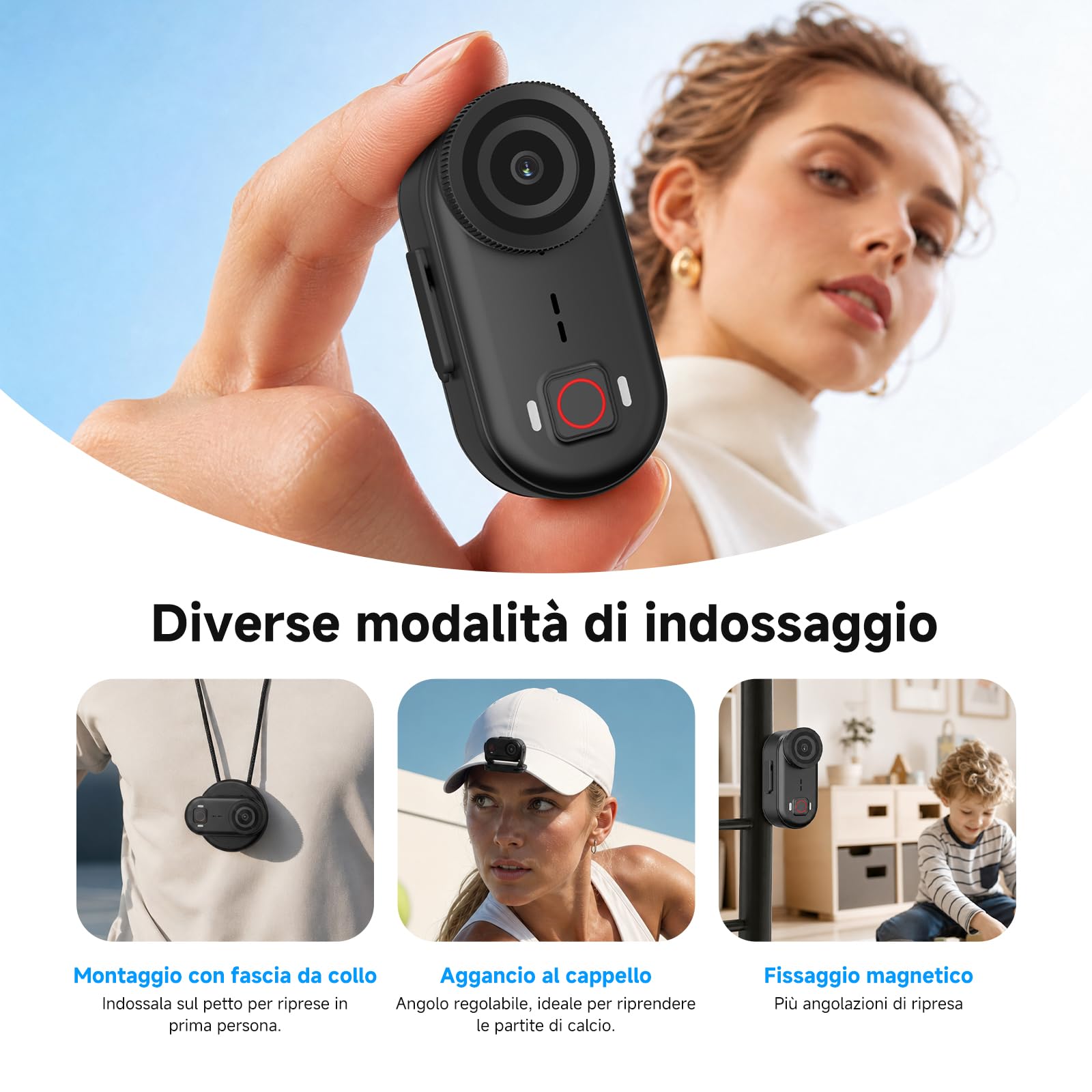 SVBONY SVGo M3 4K Mini Bodycam con Stazione di Ricarica per POV, Vlog