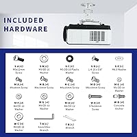 Vista 7 de VIVO Soporte de proyector de techo ajustable universal para proyectores regulares y mini con brazos extensibles, blanco, MOUNT-VP01W