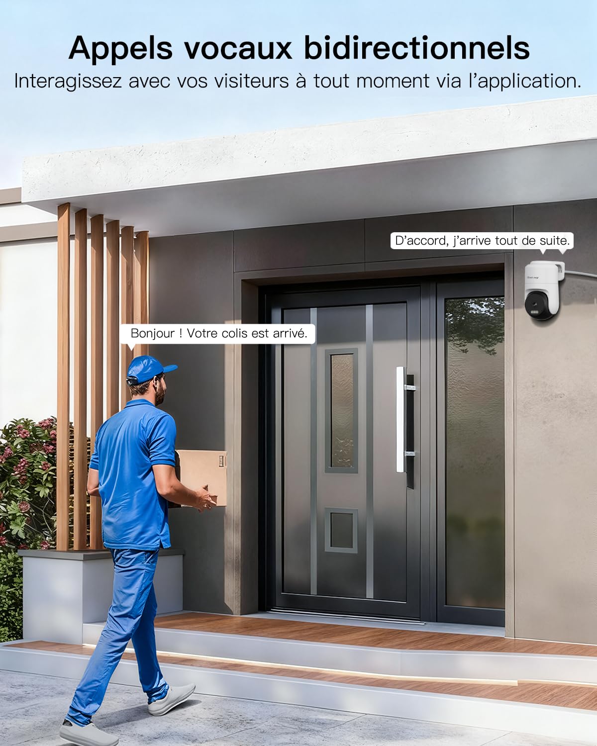 2.5K Caméra Surveillance WiFi Exterieure avec Fil, Caméra Exterieur 360° PT, 2.4G/5GHz, Vision Nocturne Couluer, Détection de Personne, Audio Bidirectionnel, Étanche IP66, Compatible avec Alexa