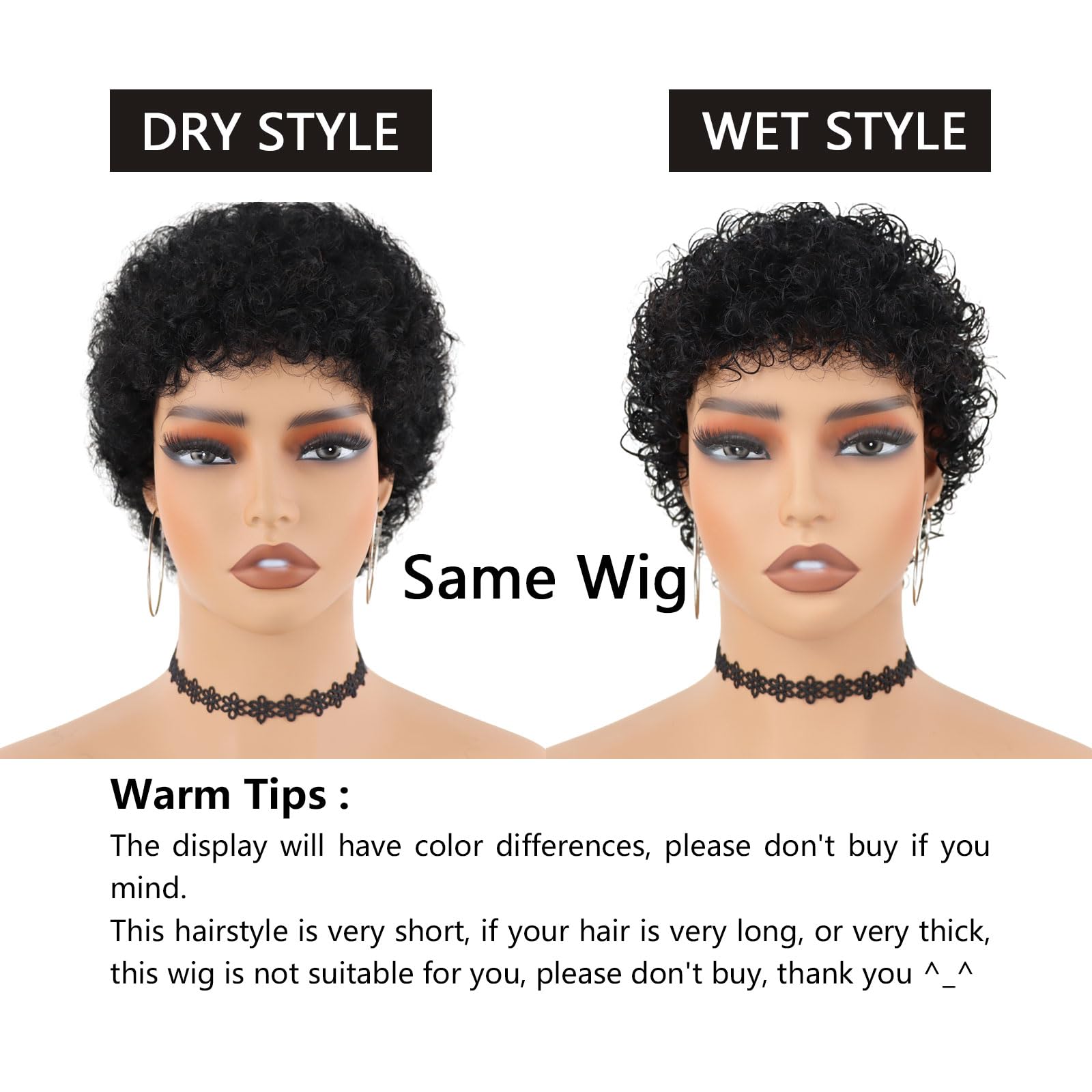 Guree Hair Glueless Short Curly Human Hair Wig for Black Women