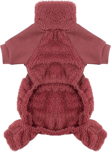 Miniatura 5 de CuteBone Suéter de cuello alto para perros pequeños, abrigo rosa, ropa para mascotas, mantiene a tu cachorro caliente en clima frío congelado DS19L