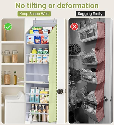 Miniatura 3 de AOODA Paquete de 2 organizadores para colgar sobre la puerta, organizador de gran capacidad para colgar en la puerta del armario, con bolsillos