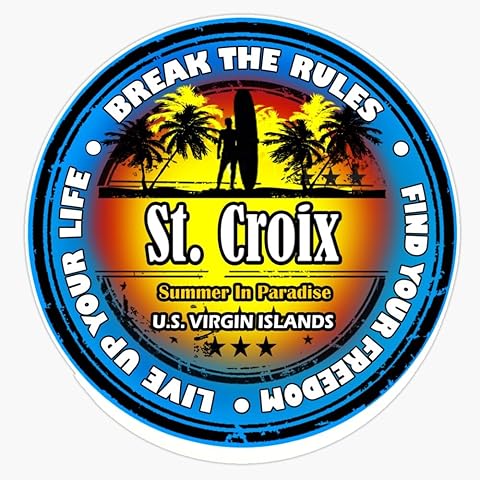 St. Croix Party in Paradise Vinyl Sticker Waterproof Decal Laptop Wall Window Bumper Sticker 5