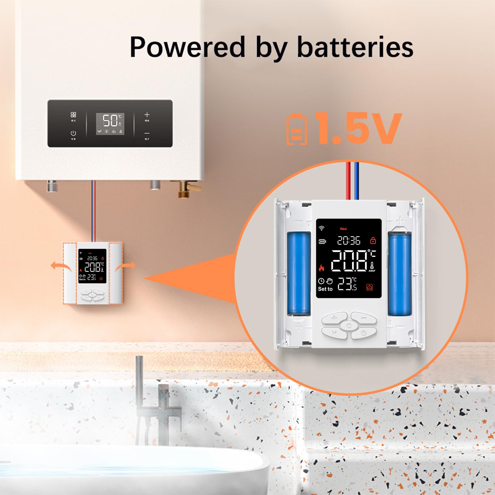 Termostat Zigbee do indywidualnego ogrzewania kotła gazowego/wodnego, działa z Alexa Google Home Dry Contact zasilanie bateryjne