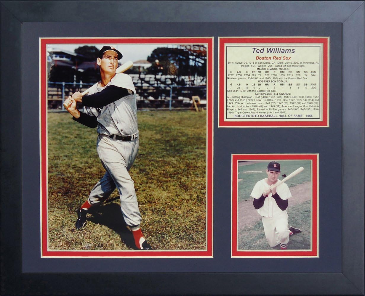 Ted Williams Legends Never Die Framed Photo Collage - 11x14 Inch Baseball Memorabilia