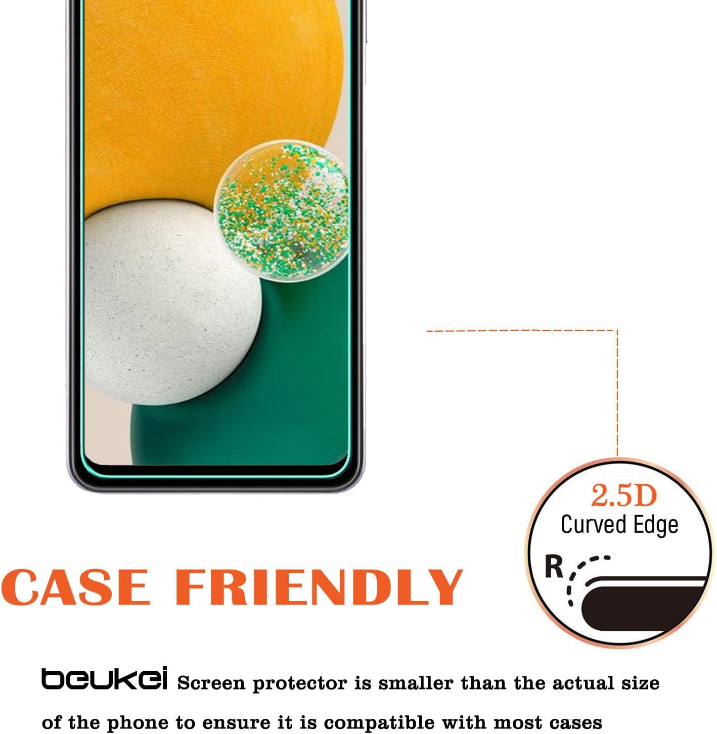 beukei (3 Pack) Compatible for Samsung Galaxy A13 5G / Galaxy A13 Screen Protector Tempered Glass, Touch Sensitive,Case Friendly, 9H Hardness