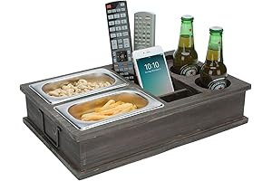 MyGift Vintage Gray Wood Couch Caddy