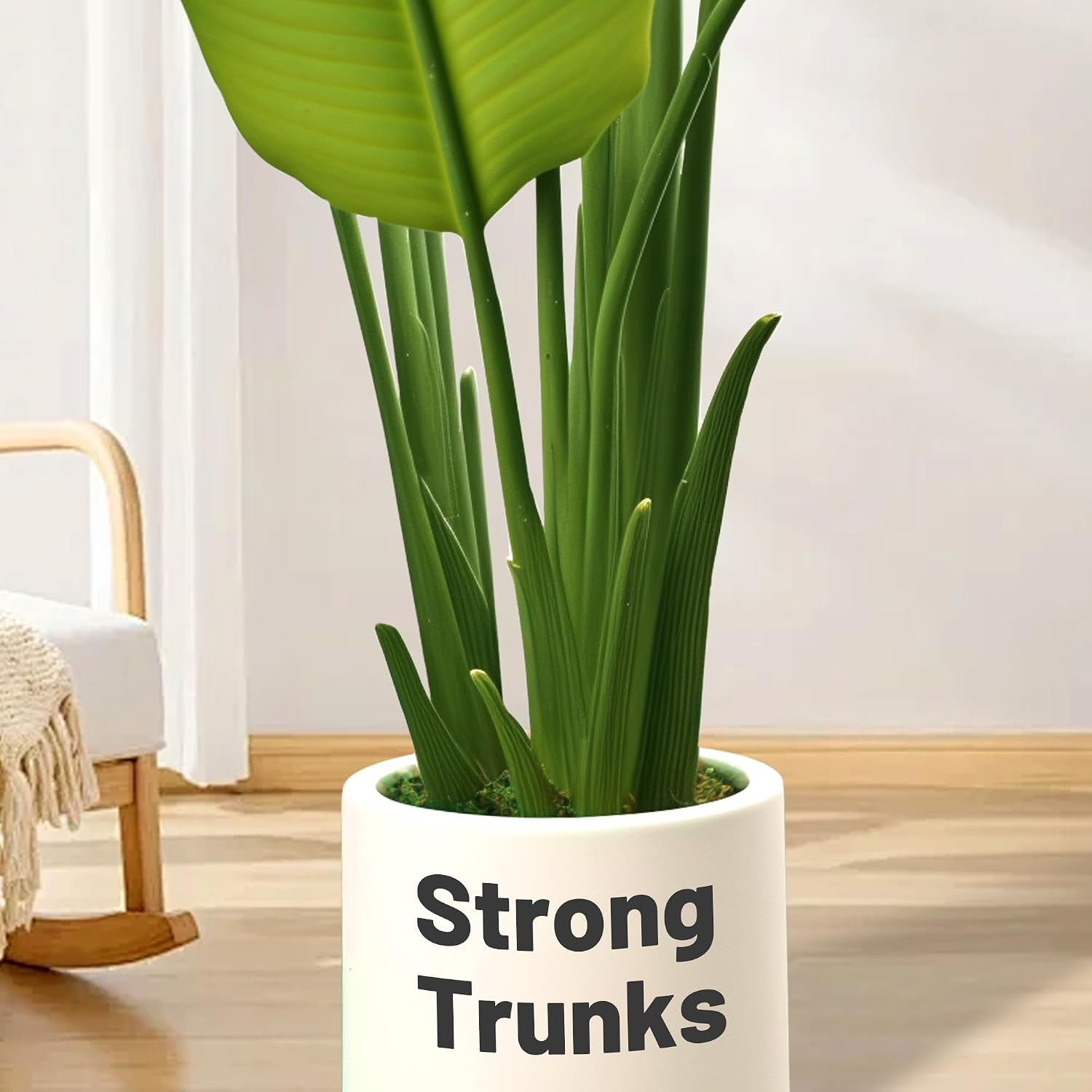 5 Foot Artificial Silk Bird of Paradise Palm Tree Potted Plant - 10 Leaves | Realistic Indoor and Outdoor Artificial Plants