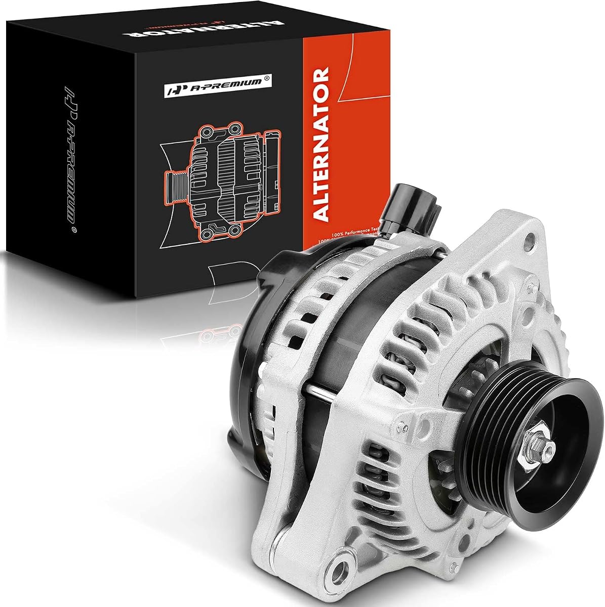 A-Premium Alternator, 12V 130A 6-Groove Pulley CW, Compatible with Saturn | for Vue 2004 2005 2006 2007 V6 3.5L, Replace# 104210-3770, 104210-4310, 31100-RDM-A01