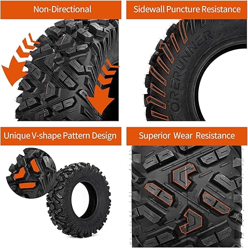 Miniatura 5 de FORERUNNER - Neumáticos todoterreno 25x8-12 para vehículo utilitario todoterreno y cuatrimoto, 6 PR, 25x8x12, para senderos, arena y lodo (paquete