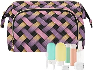 Violet Blush Pink Gold and Black Ribbon Bag F...