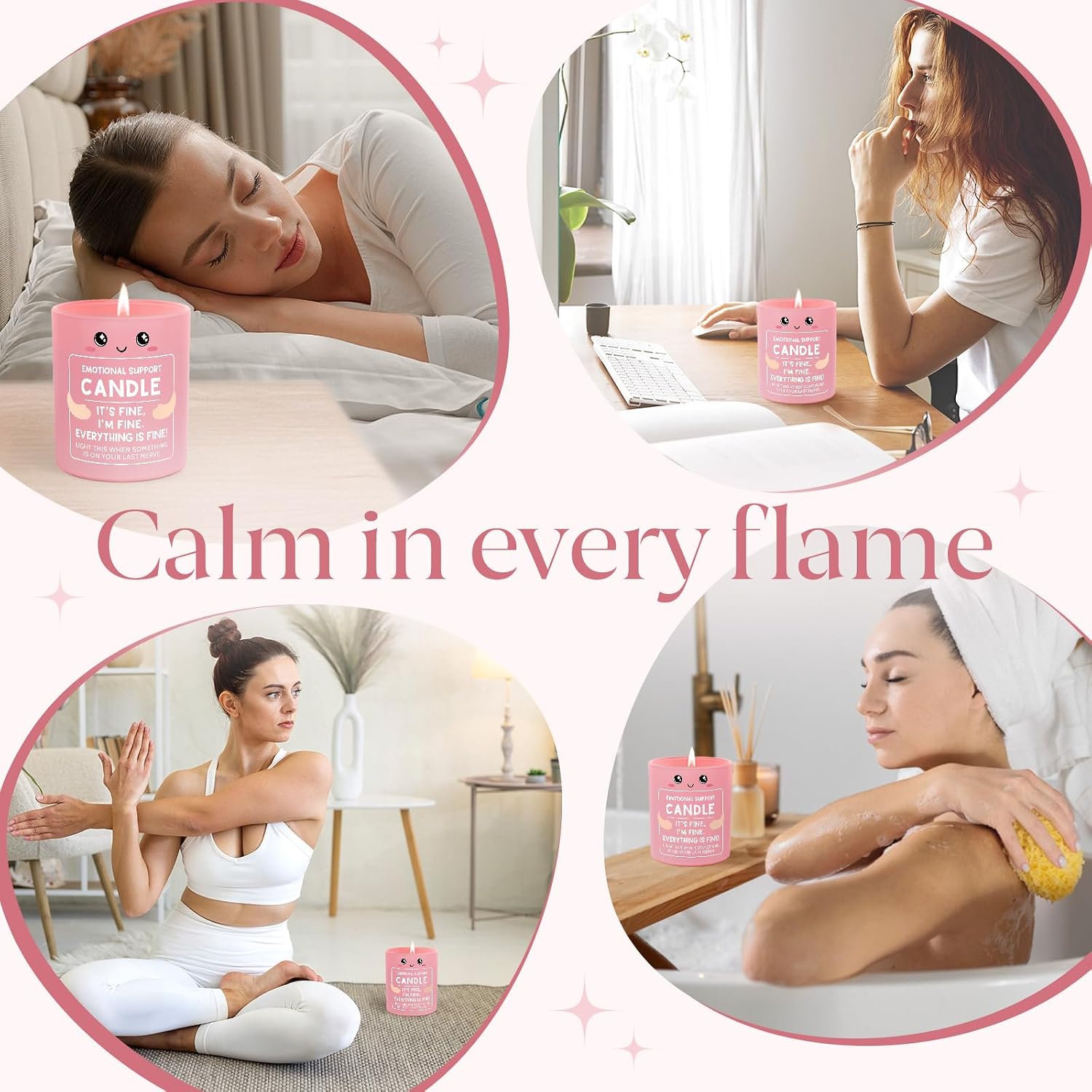 Funny Emotional Support Candle, Self Care Stress Relief Gifts for Women