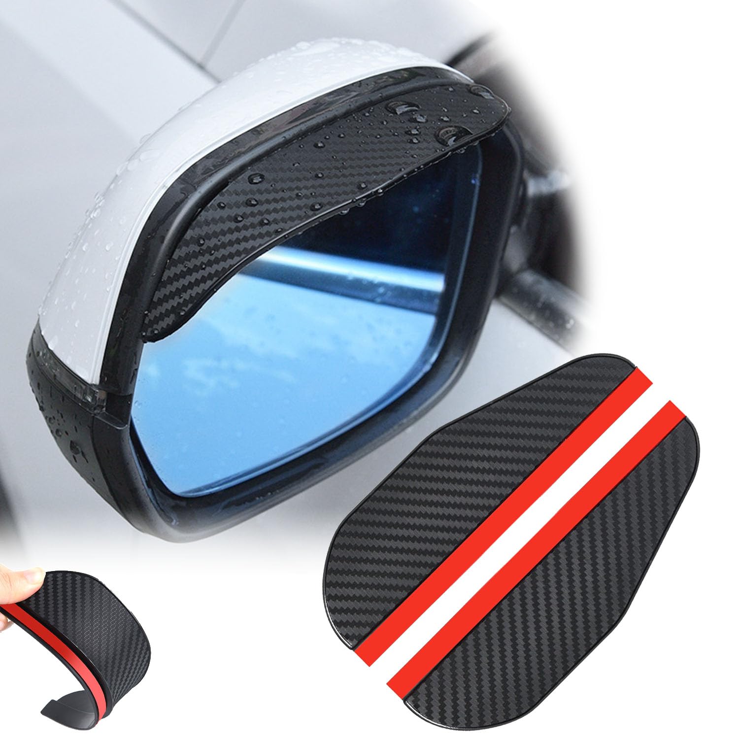 Osłona lusterka samochodowego Do samochodu Opel Crossland Diplomat Frontera Grandland X Osłona przeciwdeszczowa lusterka bocznego, osłony przeciwdeszczowe lusterka wstecznego(A-carbon Fiber Texture)