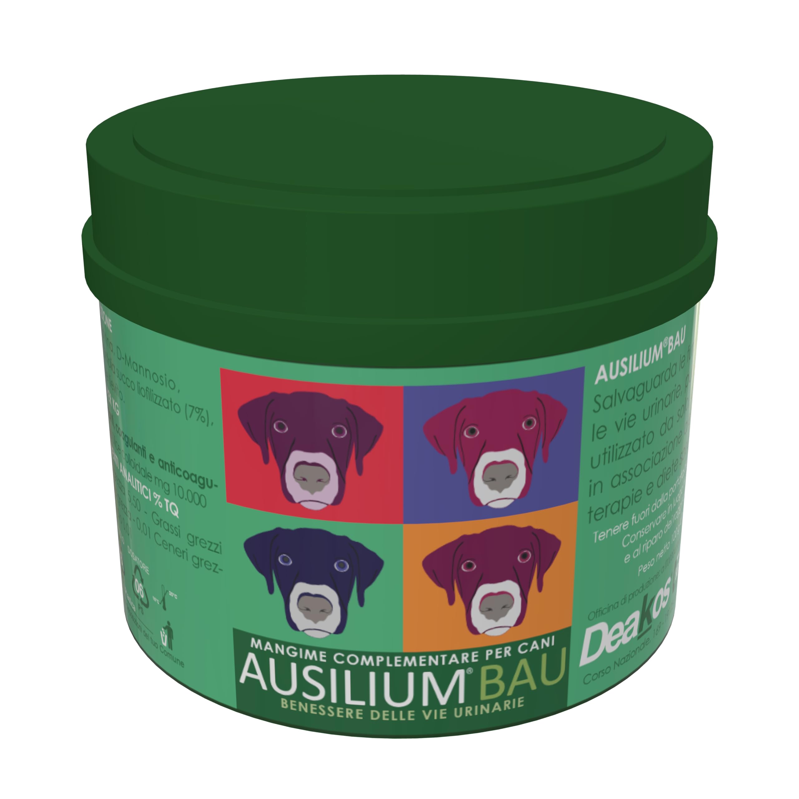Ausilium Bau in Polvere 200g - Integratore Cane per il Benessere delle Vie Urinarie - Con D-Mannosio Puro e Morinda Citrifolia - Integratore per cani Senza Glutine e Lattosio