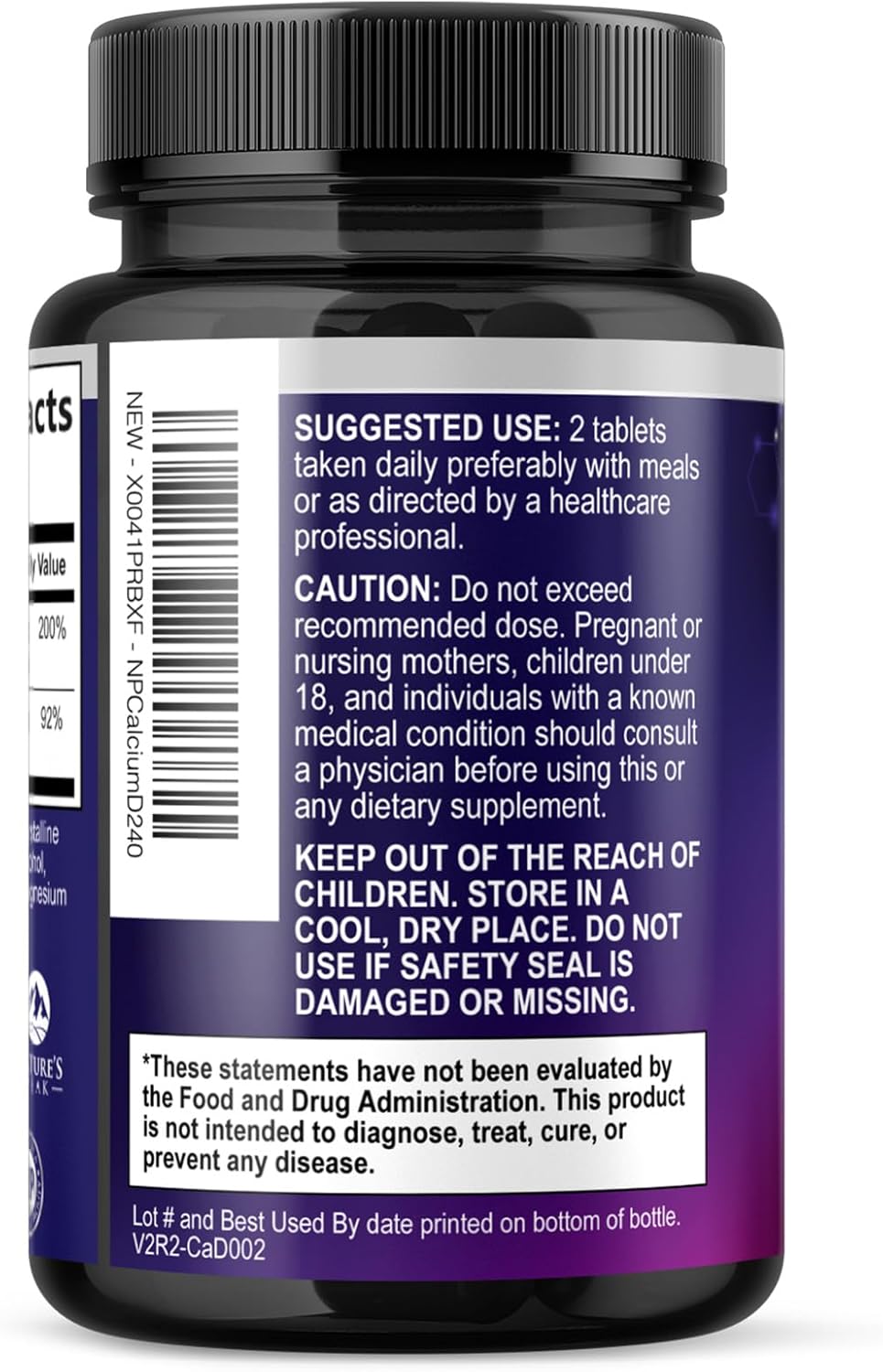 Calcium 1200 mg with Vitamin D3 - Bone Health Supplement, Vitamin D & Calcium Supplements for Women & Men - Bone Strength, Teeth & Immune Support, Nature's Calcium Pills, Bottled in USA - 240 Tablets - Image 8