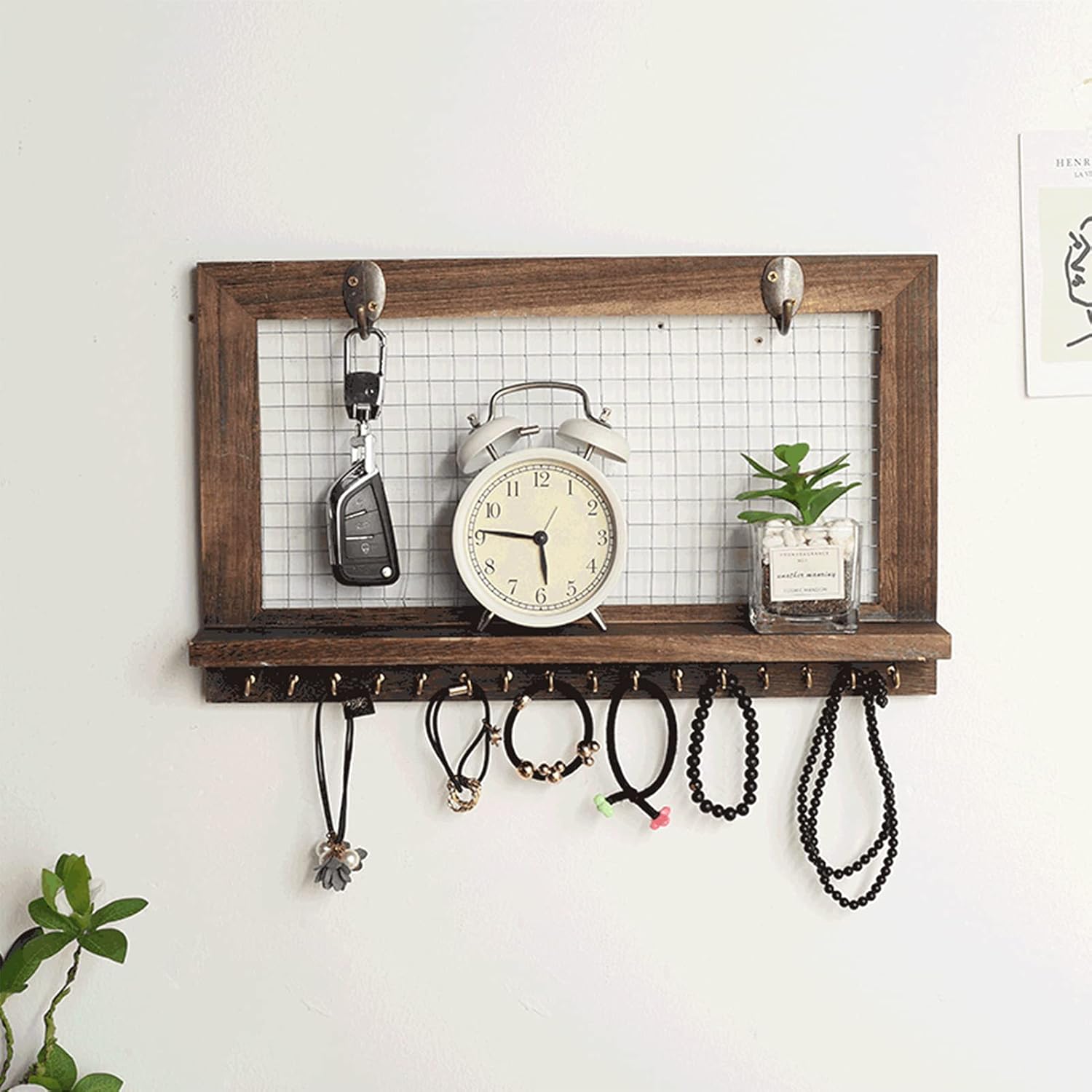 Dybitts 至上 ウォールシェルフ 壁掛け棚 壁シェルフソリッドウッド仕切り壁の棚のぶら下げレトロなスタイルのフローティングシェルフの本棚 新聞ラック 家の装飾 スペースを節約する マガジン