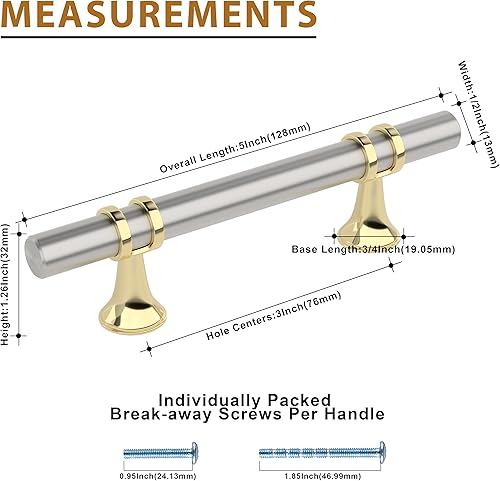 Miniatura 2 de OYX Paquete de 12 tiradores de gabinete de 3 pulgadas para cajones de níquel cepillado