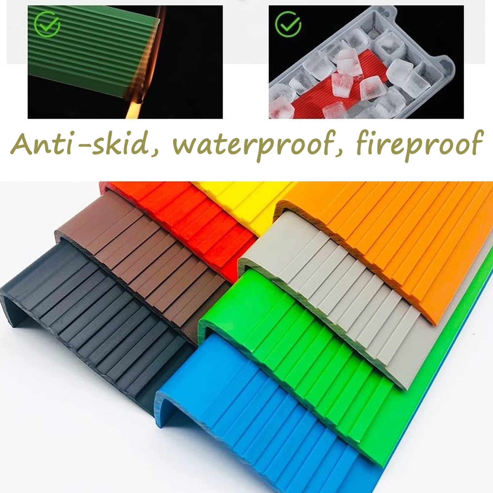 Perfil De PVC Autoadhesivo De Borde para Escaleras en Forma De L, Tiras Antideslizantes para Peldaños, Tiras Antideslizantes Autoadhesivas, Adhesivo Y Antideslizante, Adecuado para Escaleras ( Color :