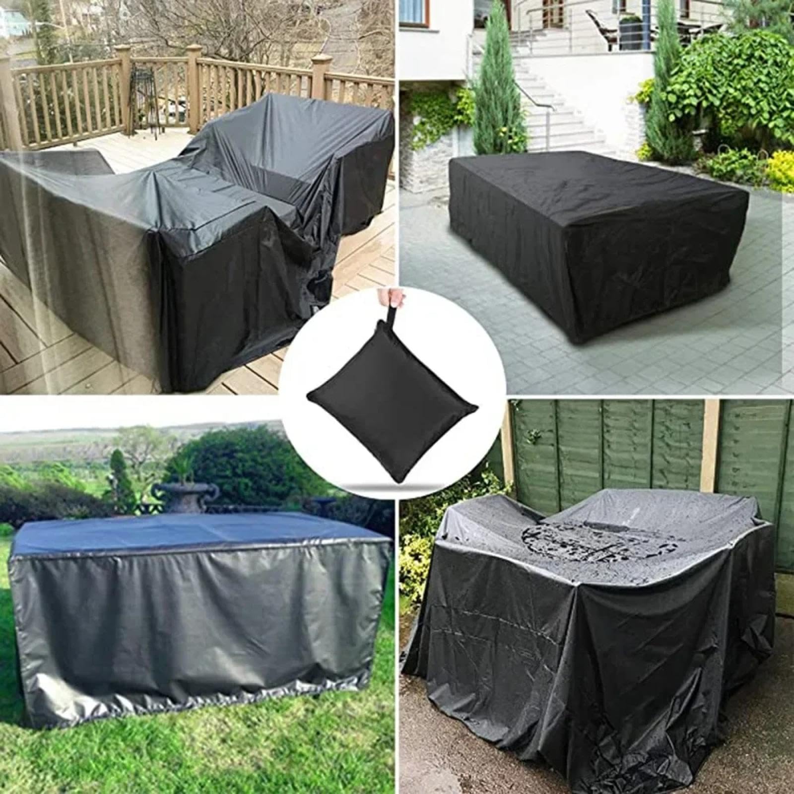 Rechteckig Multi Größe Schutzhülle ，200x120x75cm(LxWxH) Gartenmöbel Wasserdicht Abdeckplane Loungemöbel Möbel Sets Sitzgruppe Gartentisch Schutzhülle