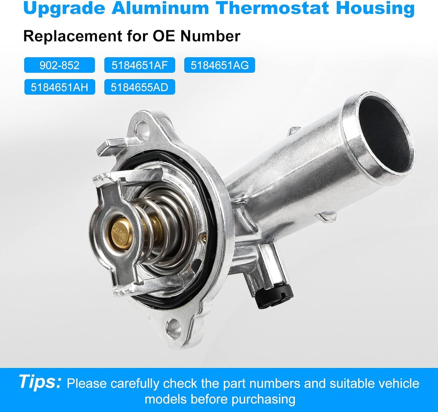 Zespół obudowy termostatu silnika 5184651AG Pasuje do Jeep Wrangler JK 2018 Grand Cherokee 2011-2020 Dodge Durango 2011-2015 Płyn chłodzący