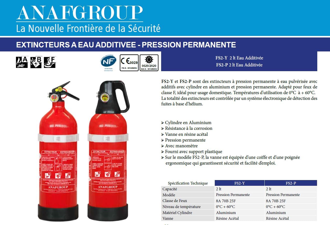 Extincteur à Poudre ABC 2 Kg Idéal Voiture, Bateaux ANTIROUILLE NF & Med FIRRE Shop