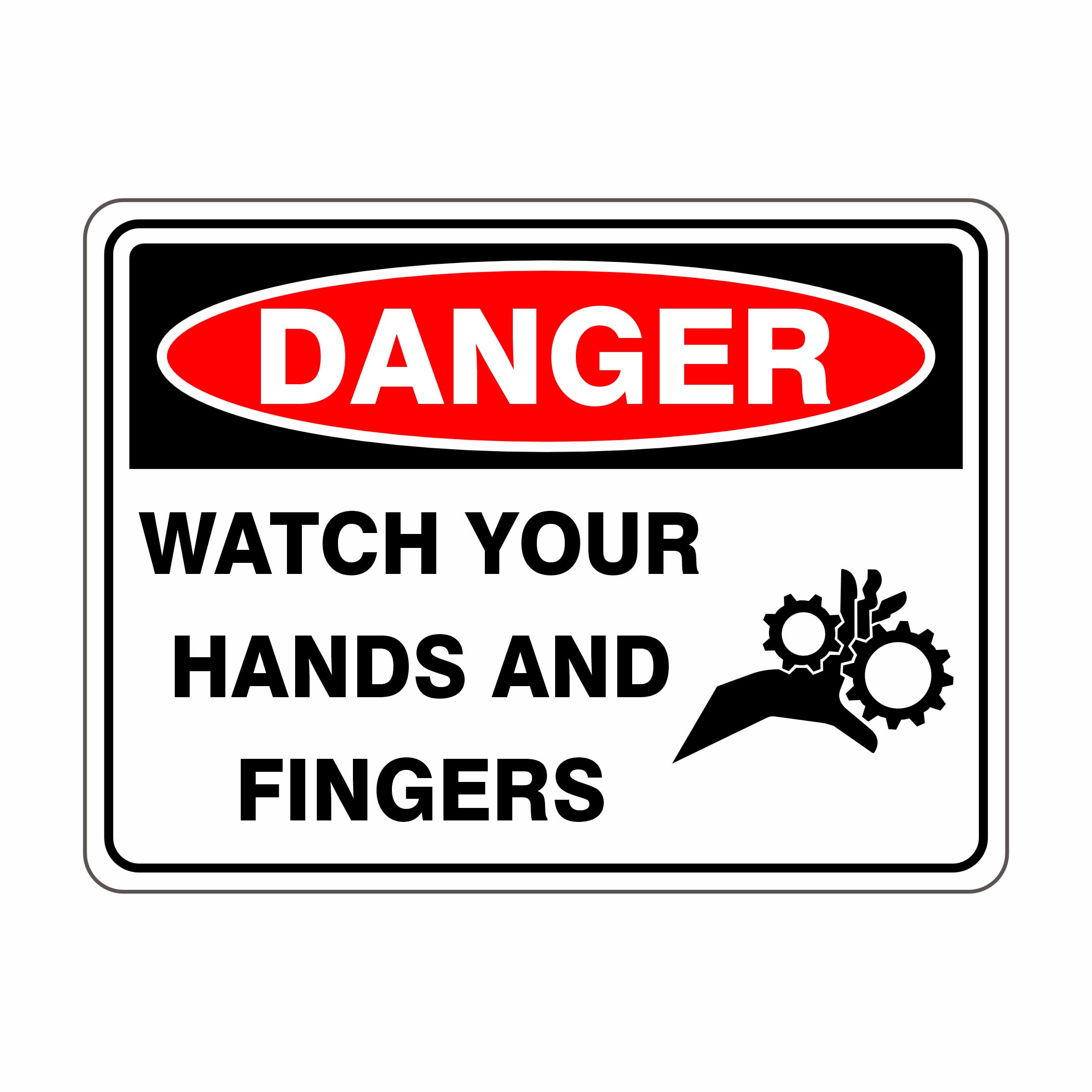 Watch Your Hands And Fingers Symbol Danger Signs Metal Tin Sign 8 x 12 inch for Industrial & Commercial