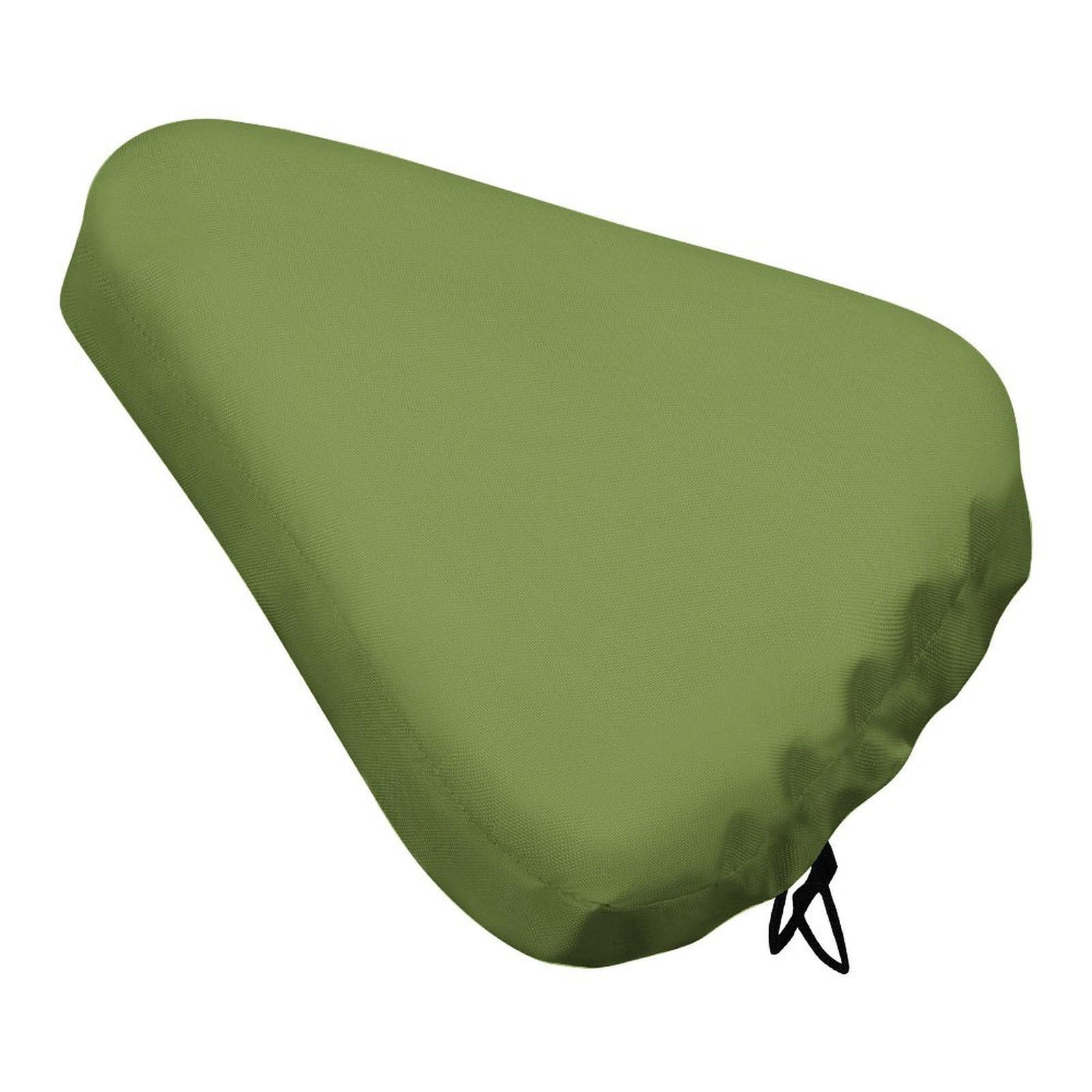 Treer Bike Seat Cover Waterproof, Solid Color Outdoor Bicycle Saddle Rain Dust Cover with Elastic, Water Resistant Bicycle Seat Protector Shield Non-Slip Lightweight for Journey (Green,1pc)