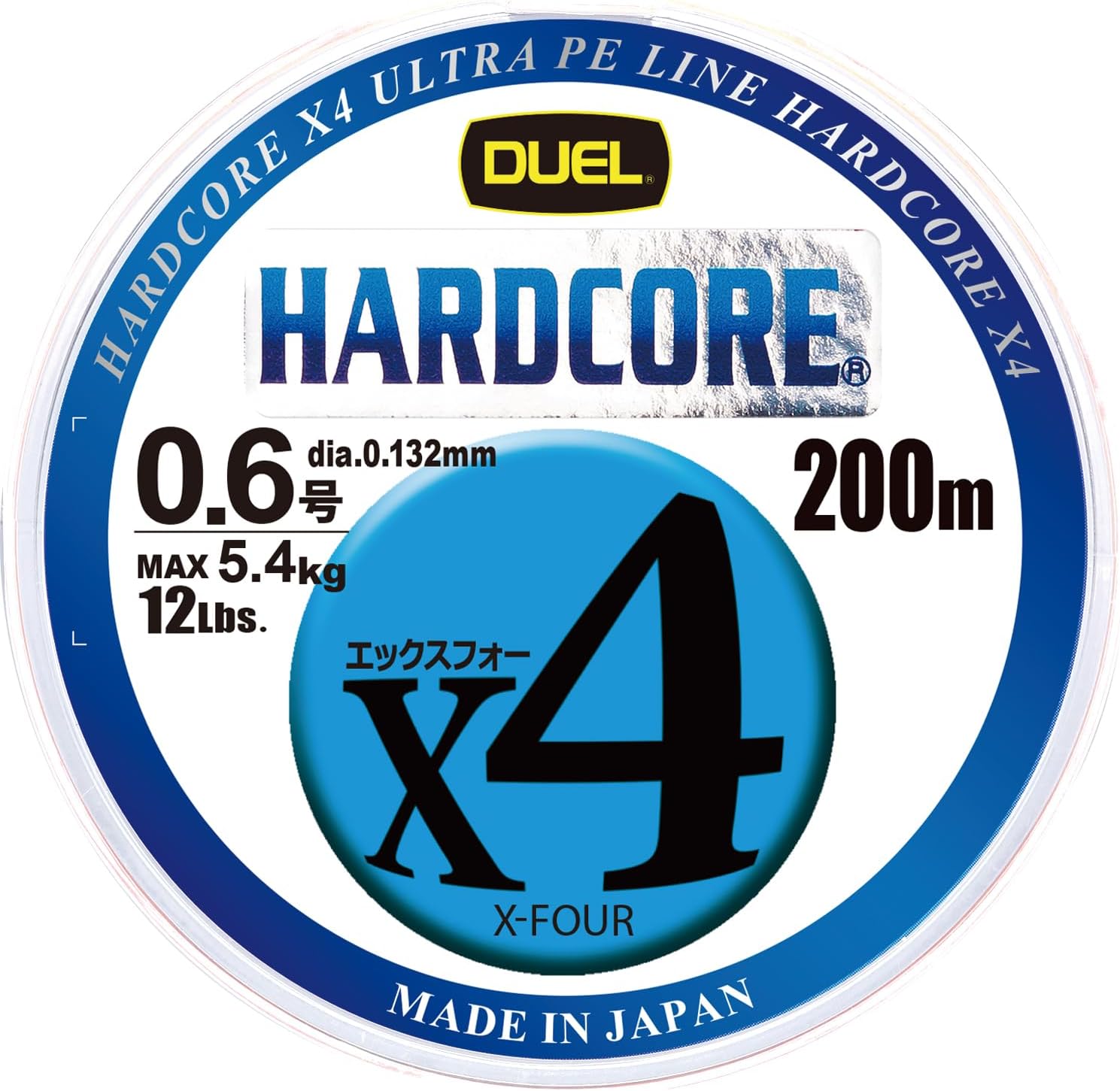 DUEL (デュエル) PEライン 釣り糸 Hardcore X4 【 ライン 釣りライン 釣具 高強度 高感度 】 0.6号~4.0号 5色/イエローマーキング