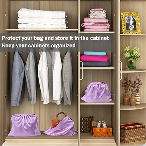 Miniatura 2 de Paquete de 6 bolsas para el polvo para bolsos, bolsas de seda para bolsos, zapatos, botas, bolsa de seda a prueba de polvo con cordón, bolsa de