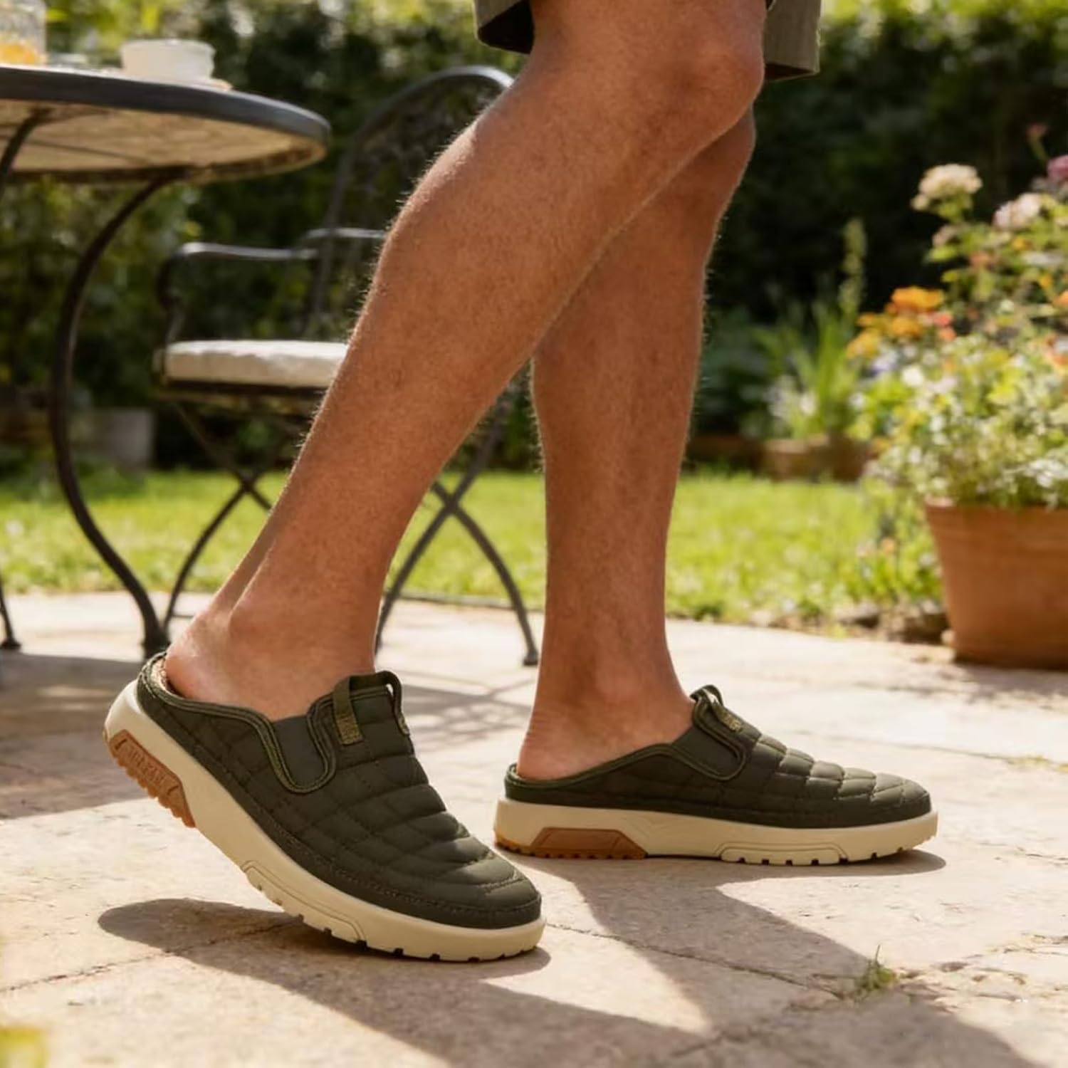 Men's Arch Support Slippers Orthopedic Plantar Fasciitis Relief Slip-On Indoor Outdoor Camping Walking Loafers Casual House Shoes