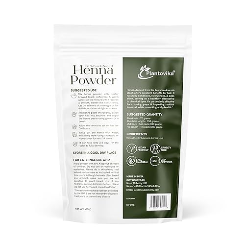 Miniatura 2 de Polvo de henna 100% natural y puroLawsonia Inermis para el cabello, color rojo anaranjado, triple desplazamiento, pasta de henna suave y conos, sin