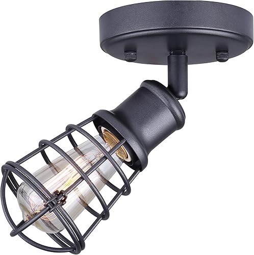 Miniatura 2 de CANARM ICW611A01GPH Otto 1 luz de techopared grafito con pantalla de jaula de metal