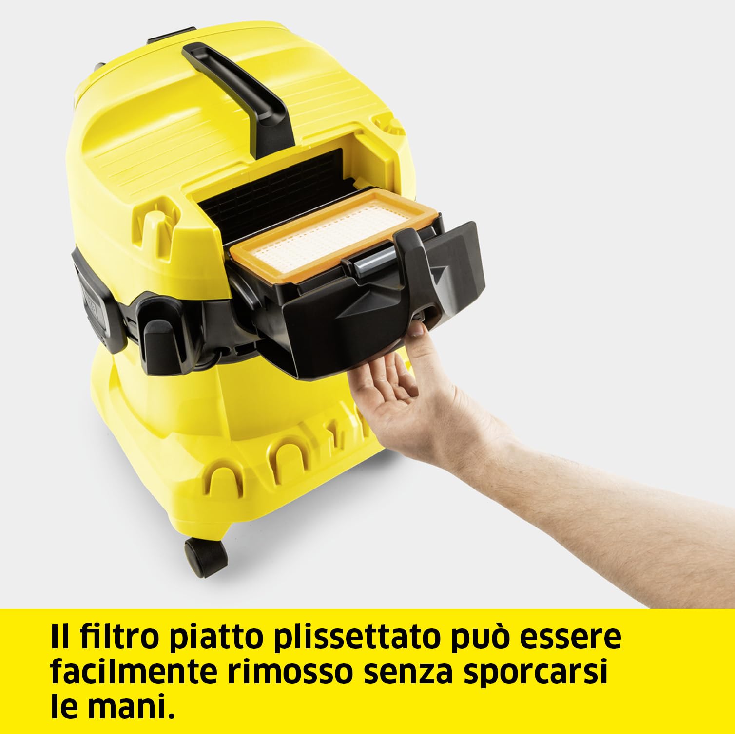 KÄRCHER aspiratore solidi liquidi WD 4 P V-20/5/22, 1000 W, contenitore in plastica: 20 l, tubo di aspirazione: 2,2 m, funzione soffiante, presa con interruttore automatico, filtro in vello