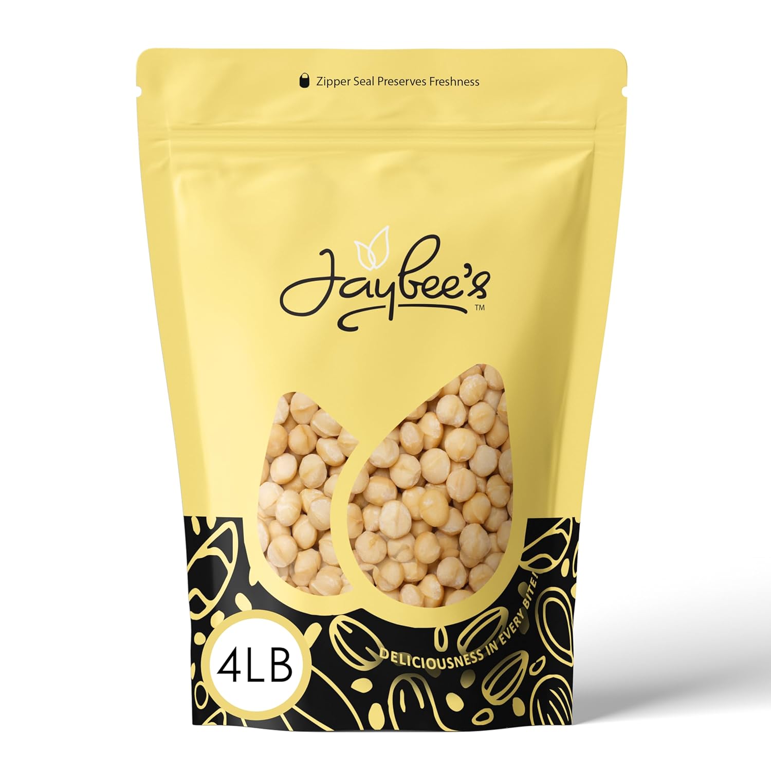 Raw Macadamia Nuts 4 Pounds – Unsalted, Whole Jumbo Size | Healthy Keto & Vegan Snack, High Protein | Resealable Bulk Bag for Baking, Cooking, & Snacking | Kosher | Premium Quality by Jaybee’s Nuts