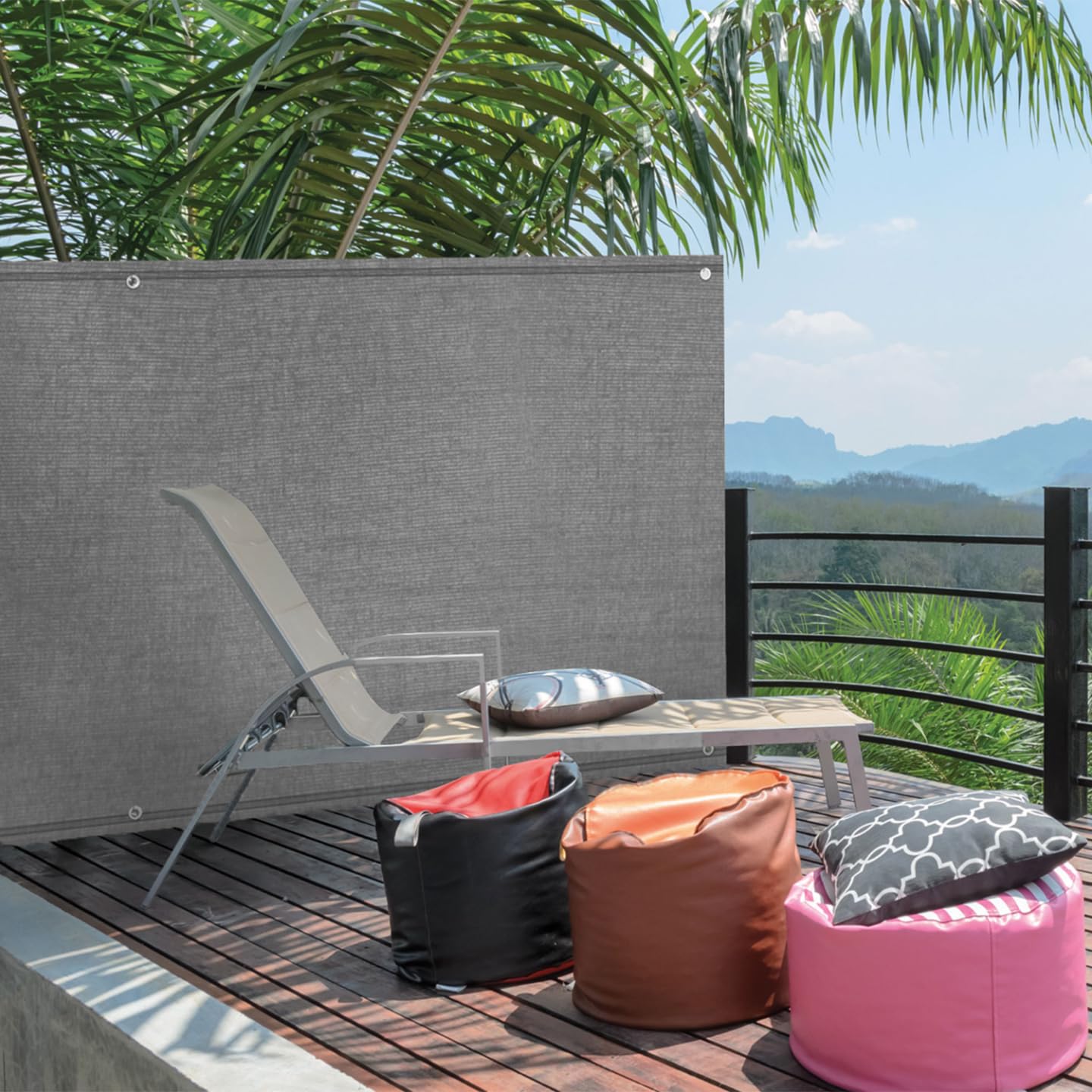 Brise Vue renforcé 1,5 x 10 M Gris Clair 220 GR/m² Luxe Pro