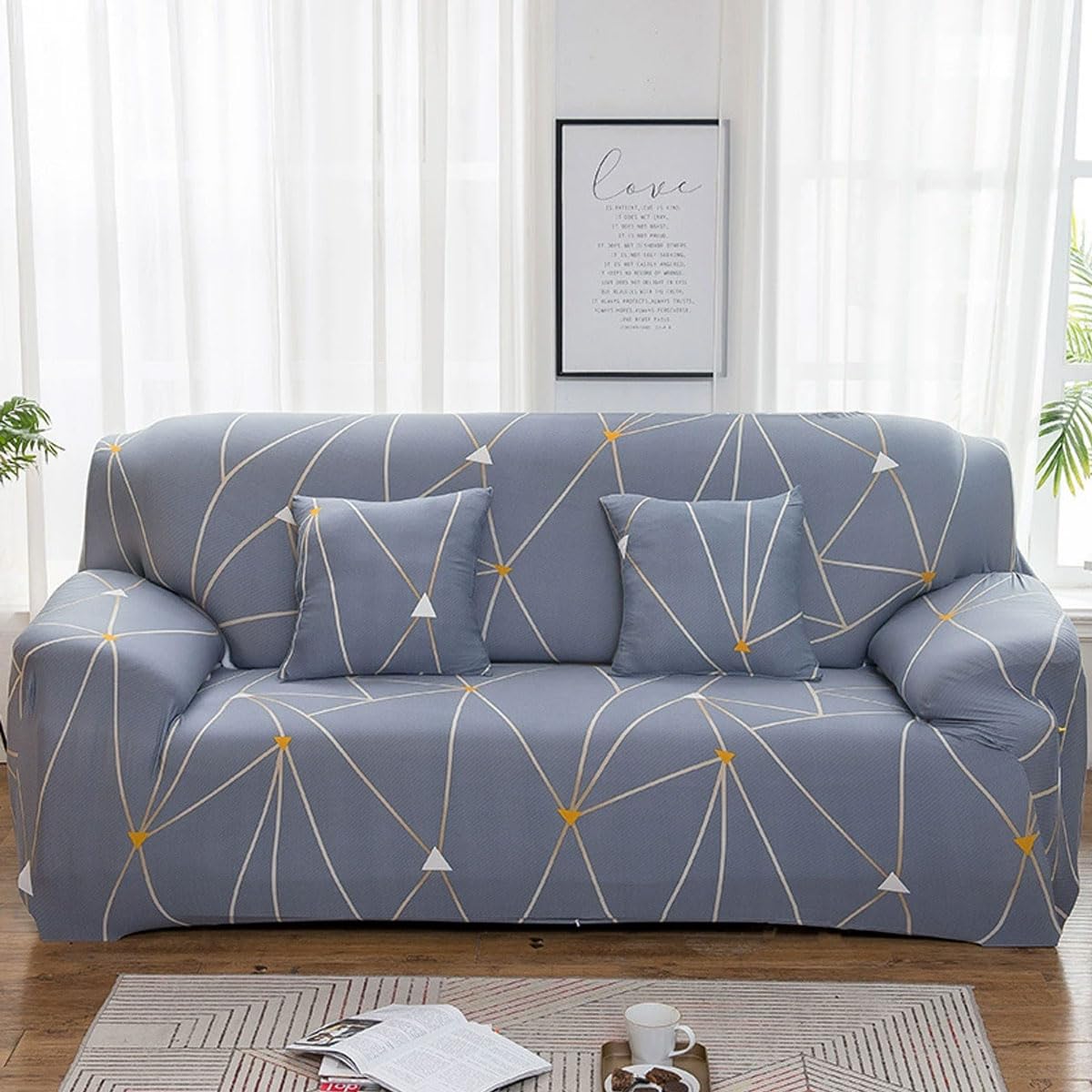 Snqzo O Snqz Sofa Slipcover Super Soft Sofa Slipcover Sofa Cover 1/2/3/4 Seater High Stretch Sofa Couch Covers Printed Pattern Sofa Covers All-Inclusive Sofa Slipcover Wash(Size:3 Seater(190-230Cm),Color:o)