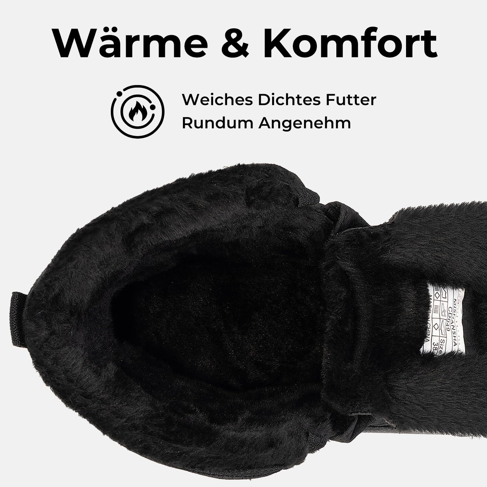 Mishansha Stivali Donna Invernali Scarpe Neve Stivaletti Pelliccia Fodera Caldo Antiscivolo Stivali da Neve Taglie 36-42