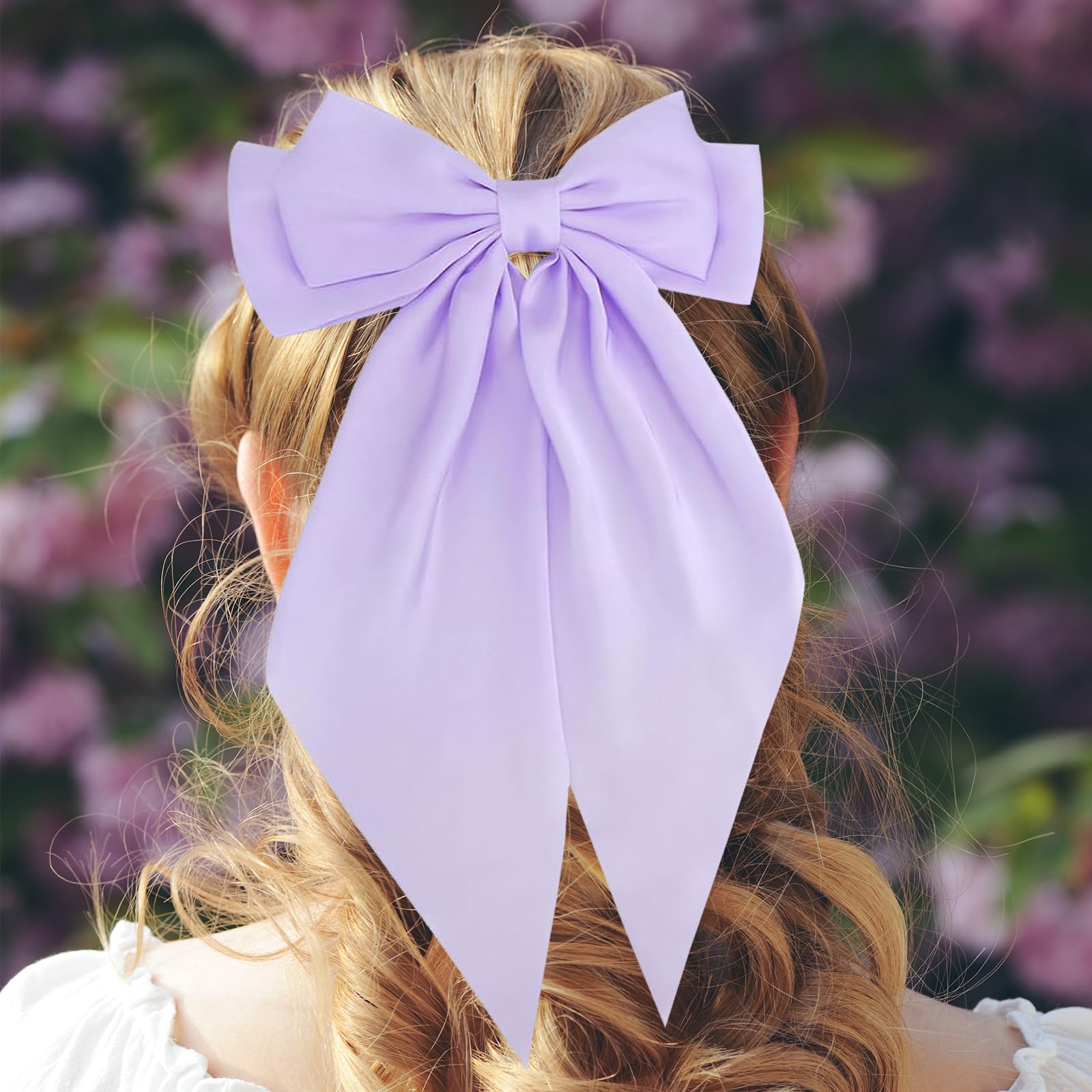 Asaisimg 3 Pcs Big Bow Hair Clips Set, Large Satin Bow Hair 