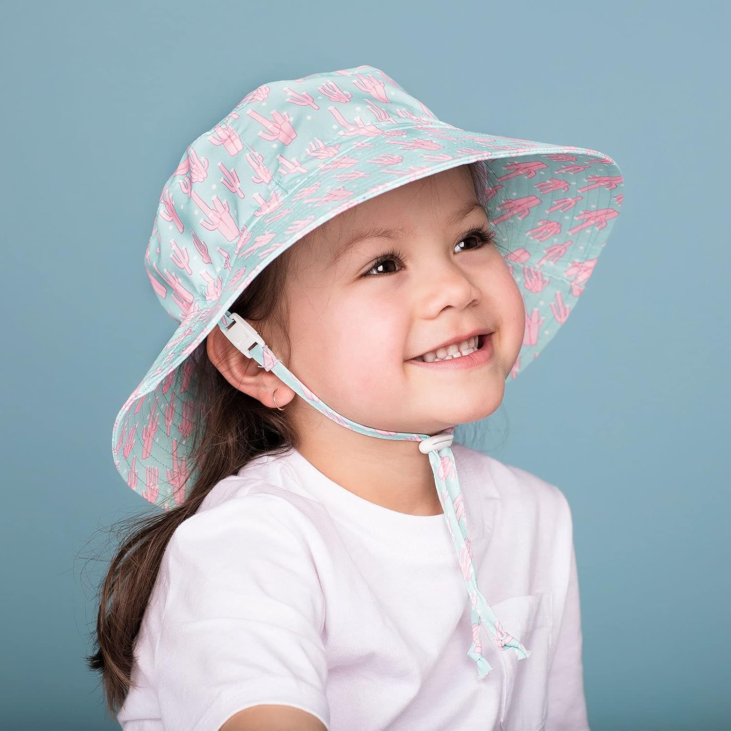 JAN & JUL Adjustable Baby Girl Bucket Hat, 50+ UPF, 100% Cotton (S: 0-6 Months, Coral) - Image 4